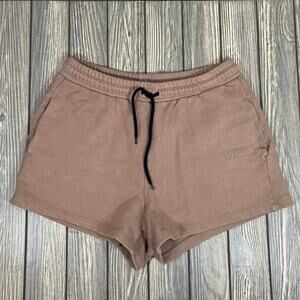 ESNTLS Gym Shorts Cotton Fleece Sweats Men Sz M 3" Brown Exercise‎ Athleisure